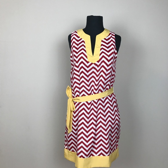 Mud Pie Dresses & Skirts - MUD PIE chevron print red white midi Small